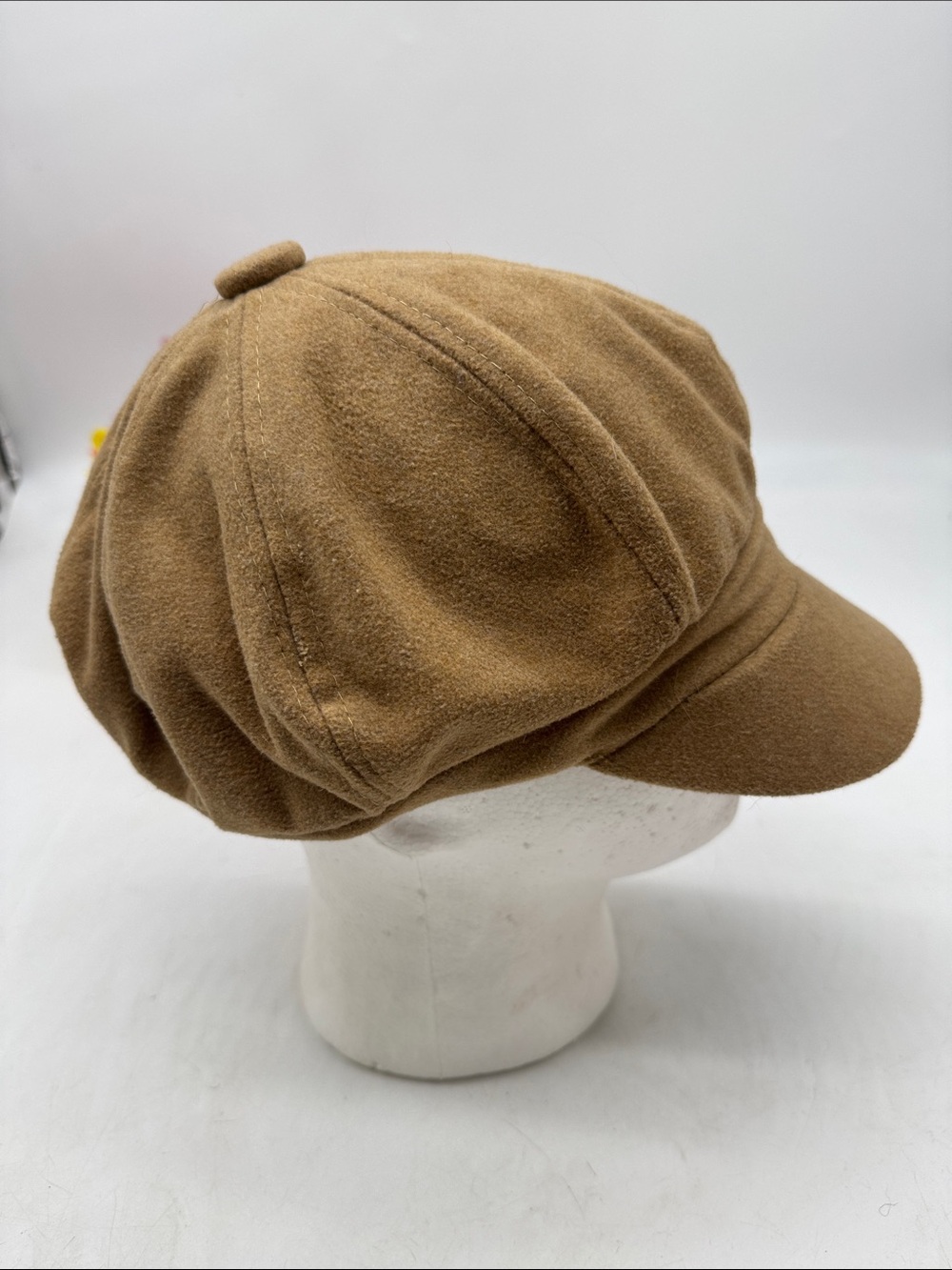 Tan Wool Page Boy Cap